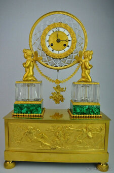 Extrémně vzácné zdobené kyvadlové hodiny s okřídlenými putti - 3