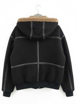 Pánský zimní bomber značky ZARA XL s kapucí a beránkem - 3