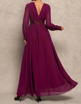 NOVÉ plesové šaty VÍNOVÉ - 3