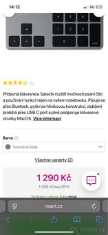 Satechi hliníková přídavná klávesnice vesmírně šedá - 3