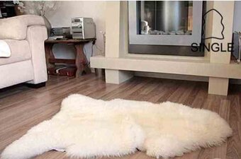 KRÁSNÁ OVČÍ SHERPA - KOŽEŠINA- PRAVÁ 100% LEATHER 115X 85 - 3