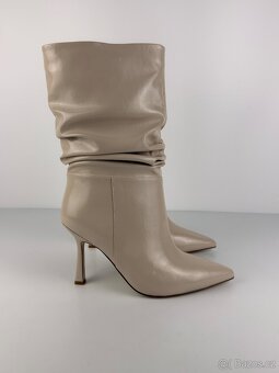 Steve Madden dámské kozačky na podpatku 39 béžová - 3