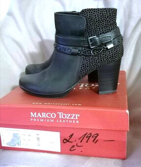 kožené kotníkové boty, Marco Tozzi, vel. 38 - 3