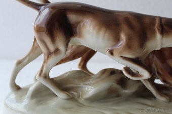 Lovečtí psi na stopě, rok 1960–1978, porcelán Royal Dux - 3