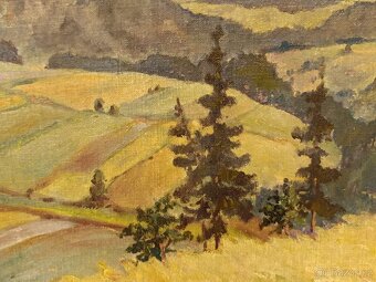 Obraz Jan Němeček, Vysočina 1942, olej 57x67 - 3
