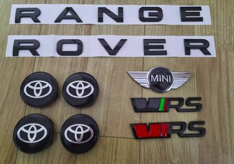 Napis RANGE ROVER, SKODA VRS, MINI COOPER - 3