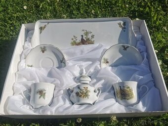 Dárkový porcelánový kávový servis, lovecký motiv, Leander - 3