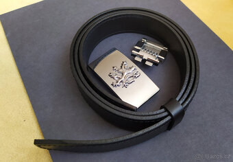 OPASEK KOŽENÝ SE ZNAKEM ČESKÉHO LVA NA PŘEZCE - 3