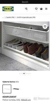 Ikea Komplement police na boty. Systém PAX - 3