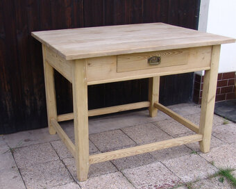 Starožitný stůl s dubovou deskou - 3