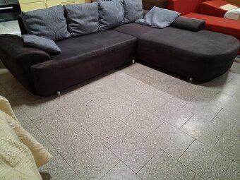 Sedačka rohová rozkládací hnědá - 3