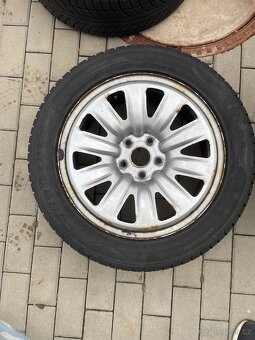 Ojetá celá kola 215/55 R17 – disky + sjeté pneu, osobní odbě - 3