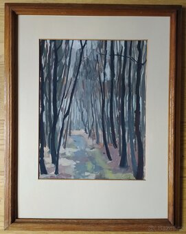 Obraz stromořadí malba - 3