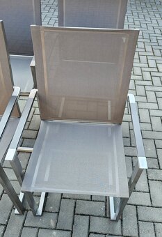 Zahradní židle nerezová ocel v šedé barvẻ - 3