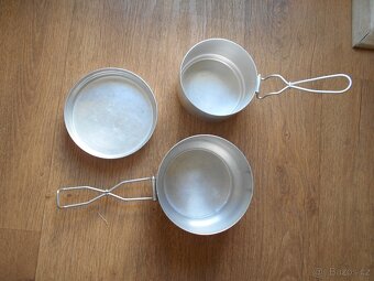 Hliníkový ešus + lihový vařič a zbytek lihových tablet - 3