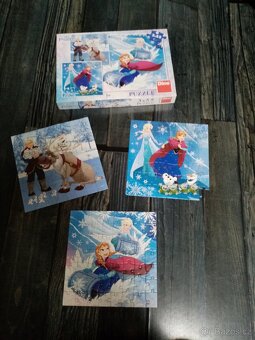 Puzzle 4v1 Disney Frozen + zdarma druhé Dino (chybí 1 dílek) - 3