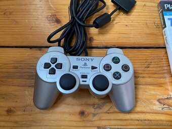 Konzole PS2 Playstation 2 stříbrný ovladač hry - 3