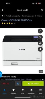 Nepoužívaná Canon i-SENSYS LBP673Cdw - 3