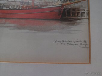 Obraz v paspartě, přístav - 3