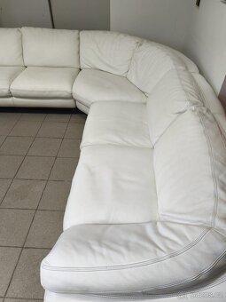 Kožená designová rohová sedací souprava - jak NOVÁ, TOP STAV - 3