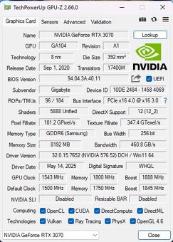 Nvidia GeForce RTX 3070 8GB (Gigabyte AORUS Master) - 3