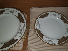 Talířová sada bílá nebo slonová kost zlatý matný lem - 3