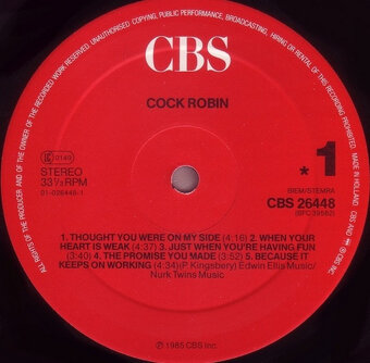 LP deska stereo Cock Robin z r. 1985/166/ - 3
