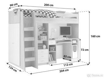 Vysoká postel 90/200 - 3