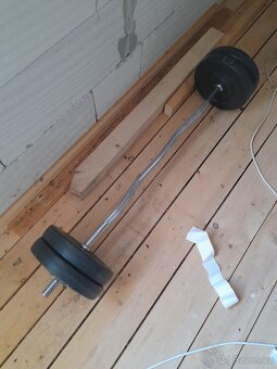 Posilovací lavice + 2x tyč se závažím - 3