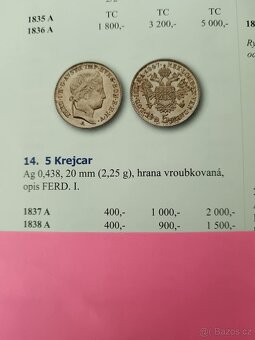 Stříbrný 5 Krejcar 1838 A Ferdinand V.. Top stav - 3