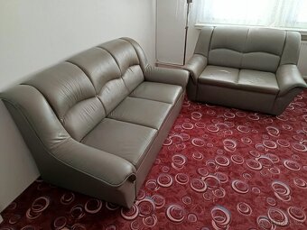 Kožená sedací souprava DUBAJ LUX 3+2 (tmavší šedá) - 3