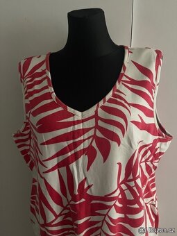 Příjemné šaty bez rukávů růžovo-bílé vel.XXL/52-54. - 3