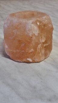 Solná lampa růžová himalájská sůl, se svíčkou. - 3