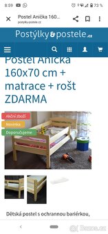 Postel z masivu 70x160 olše - 3