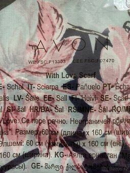 Nový dámský šátek Avon - orig. balení, vzor květiny - 3
