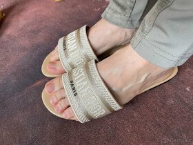 Dior pantofle bezové zlaté - 3