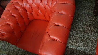 CHESTERFIELD ŠTÝL,KOŽENÁ SEDAČKA ČERVENÁ - 3