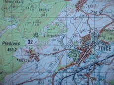 Vojenská profesionální tajná mapa Hořovice Zdice ČSLA - 3