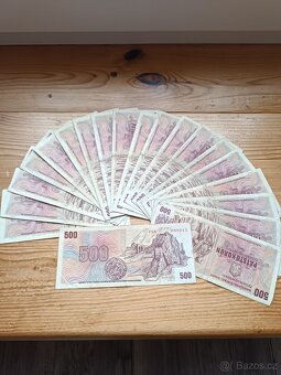 Bankovky ČSNB 500 Kč+ staré platidlo z 40 let v hodnotě 1000 - 3