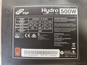 500w, napájecí zdroj, 80+bronz, 2X 6+2pin GPU - 3