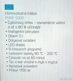 Nová horkovzdušná fritéza Philco Phaf 5000 - 3