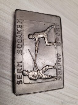 Cvičná puška na Šerm bodákem + učebnice + medaile - 3