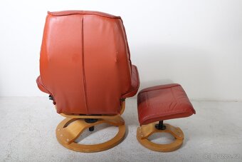 858 Křeslo polohovací, kožené s podnožkou - 3