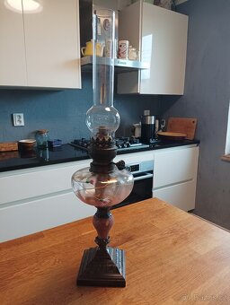 ART DECO STAROŽITNÁ MALOVANÁ PETROLEJKA ERICH & GRAETZ - 3