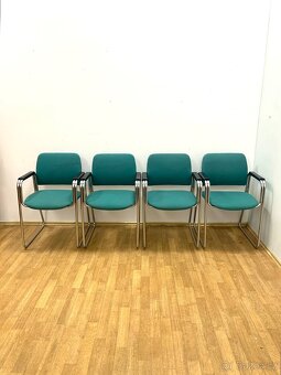 Retro židle / křesílka 80. léta chrom - 3