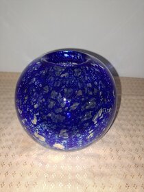Nádherná modrá váza z hutního skla - 3