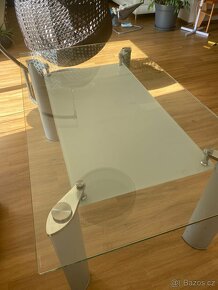 Italský luxusní skleněný stůl 160x90 - sklo 12mm - jako nový - 3