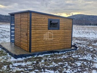 Zahradní domek 2,5x3m - dveře - okno - světlý ořech - 3