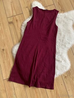 Dámské vínové šaty Miss Selfridge vel. S - 3