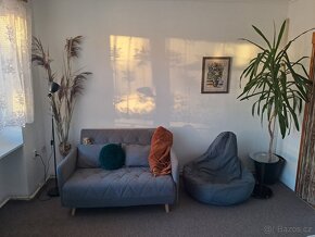 Pohovka rozkládací dvoumístná šedá vč. vrchní matrace - 3